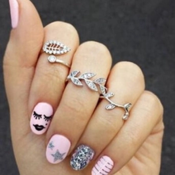 Jewelry - Leaf Midi Rings 3pcs
